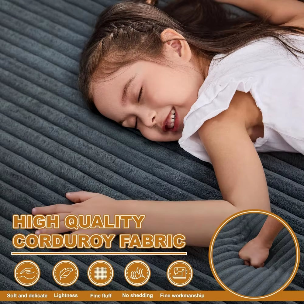 Sofa Bed 4-In-1 Boneless Couch Oversized Corduroy Upholstered Sleeper Sofa with Loveseat Couches for Living Room