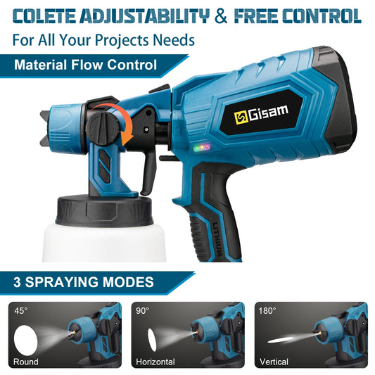 1000ML Cordless Electric Spray Gun Powerful HVLP Paint Sprayer Auto Furniture Steel Coating Airbrush for Makita 18V Battery Pin