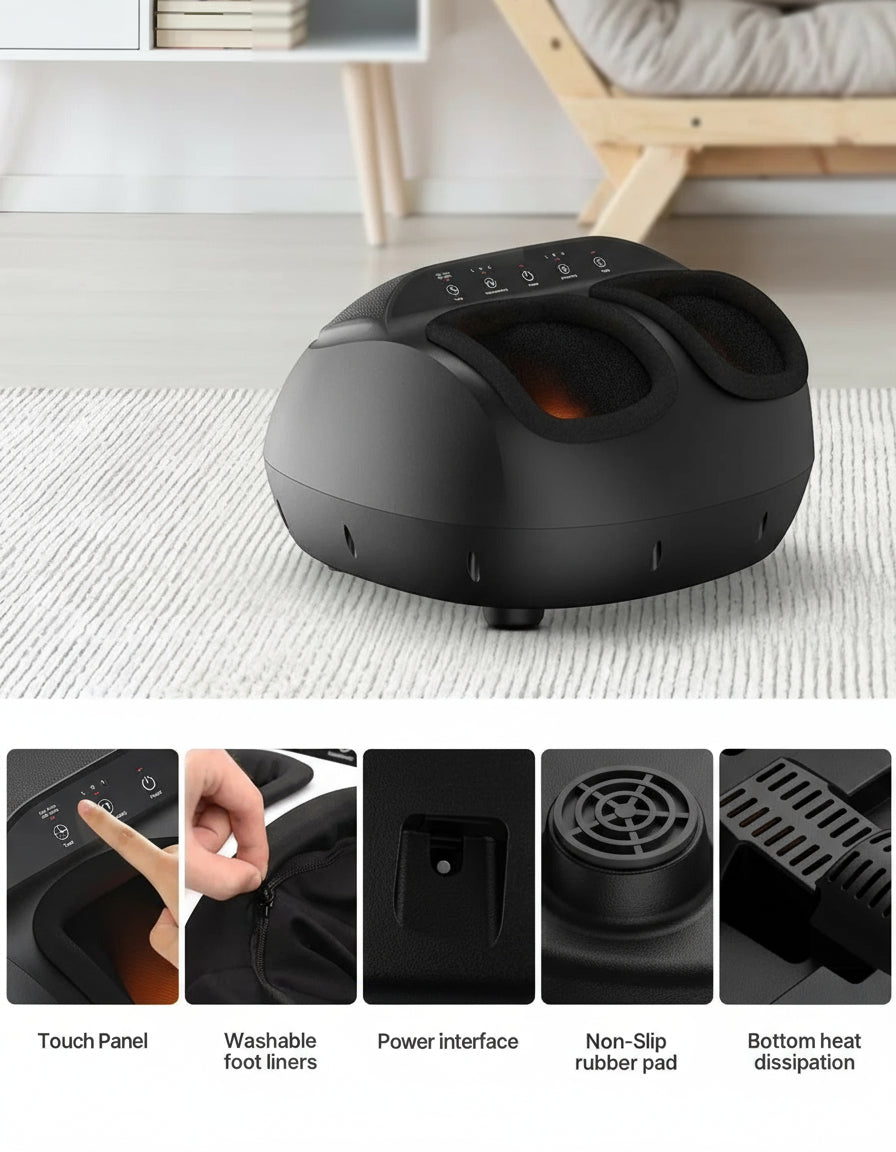 Foot Massager Machine with Heat, Shiatsu Deep Kneading, Birthday Gifts for Mom Dad Men,Fit’S Feet up to Men Size 12 Remote Control