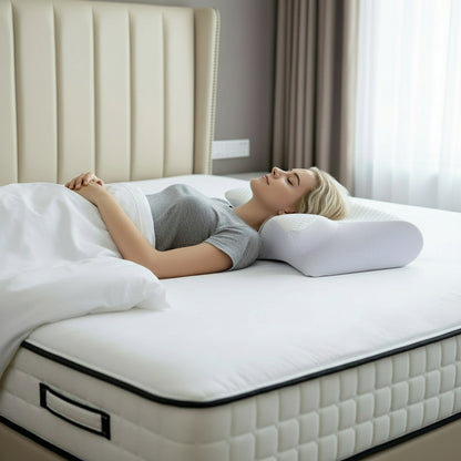 1Pc Memory Foam Cervical Pillow, 2 in 1 Ergonomic Contour Orthopedic Pillow for Neck Pain, Contoured Support Pillows,Neck Pillow