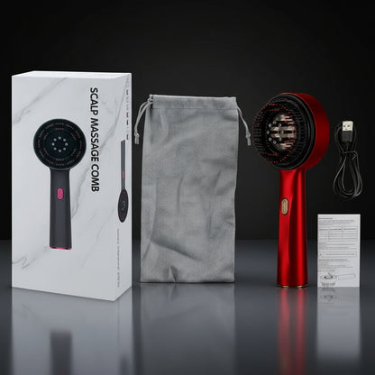 Electric Scalp Massager with Red Light Therapy & Hair Growth Oil Applicator