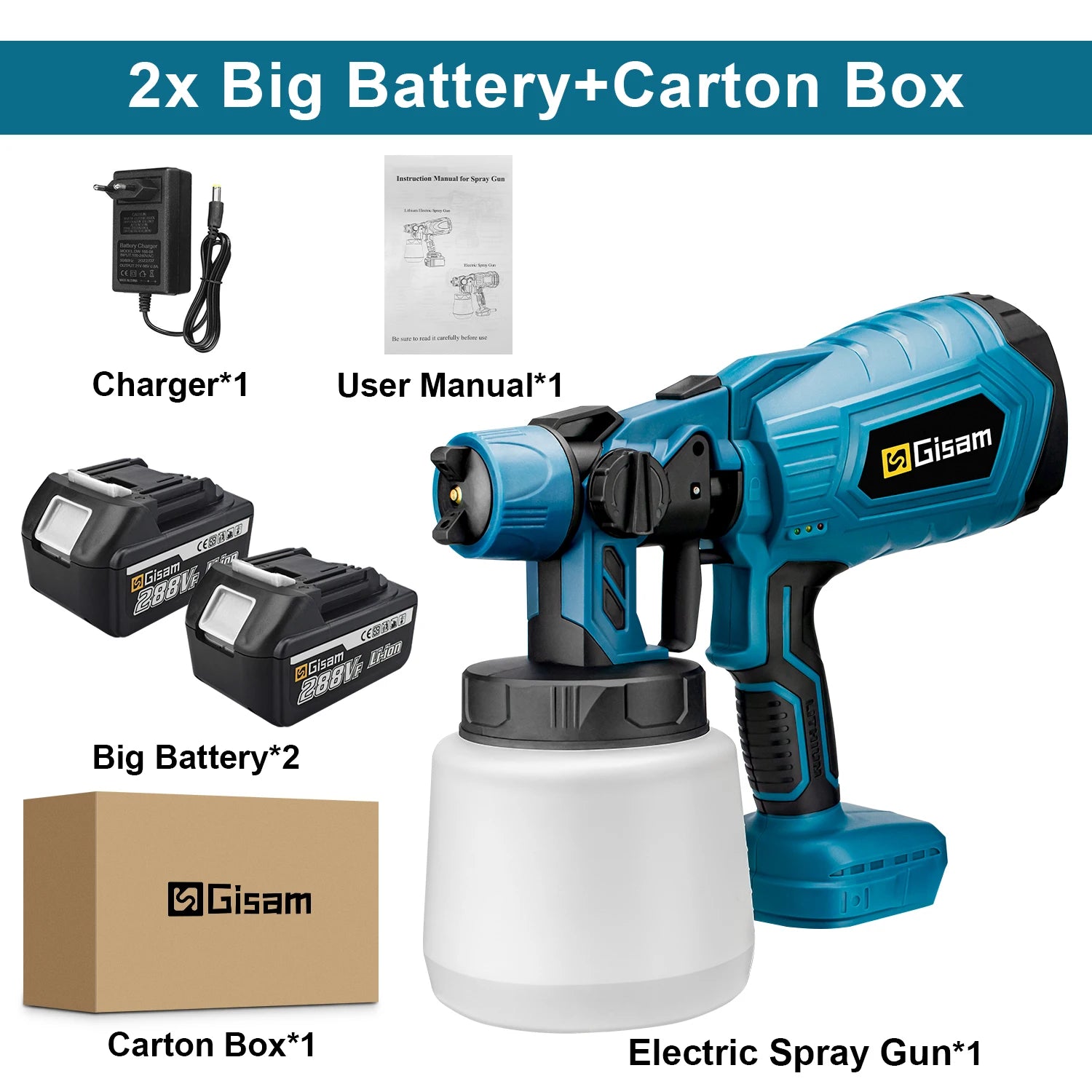 1000ML Cordless Electric Spray Gun Powerful HVLP Paint Sprayer Auto Furniture Steel Coating Airbrush for Makita 18V Battery Pin