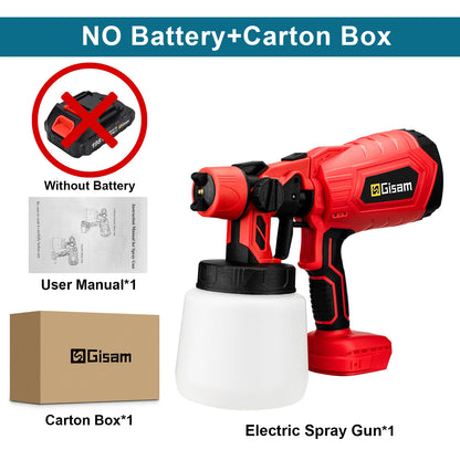 1000ML Cordless Electric Spray Gun Powerful HVLP Paint Sprayer Auto Furniture Steel Coating Airbrush for Makita 18V Battery Pin