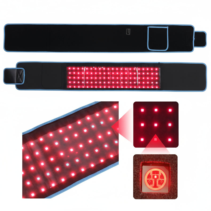 105PCS LED Red Light Therapy Belt 660Nm&850Nm near Infrared Heating Pad Portable Light Therapy Device Wearable for Body