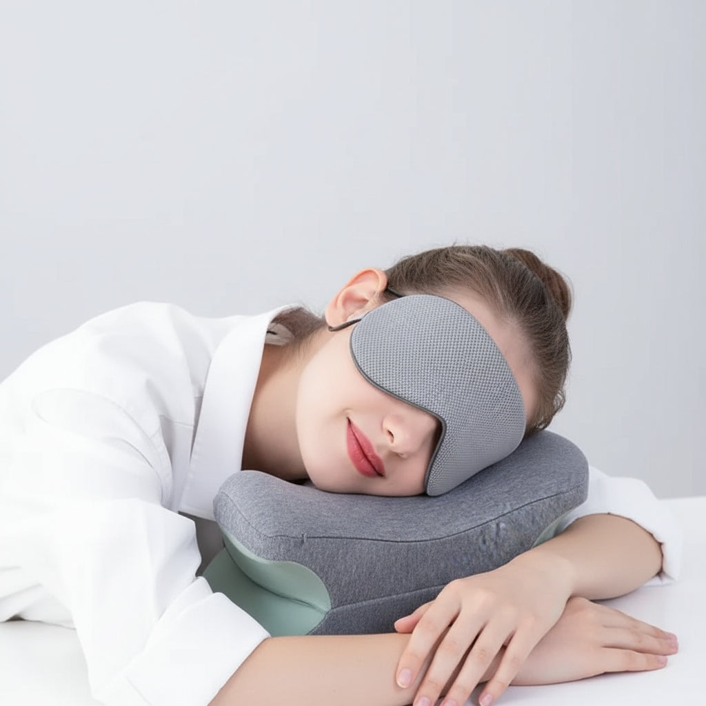 Sleeping Eye Mask Korean Style Ice Silk Warm and Cool Dual Use Adjustable Travel Light Blocking Breathable Eye Mask
