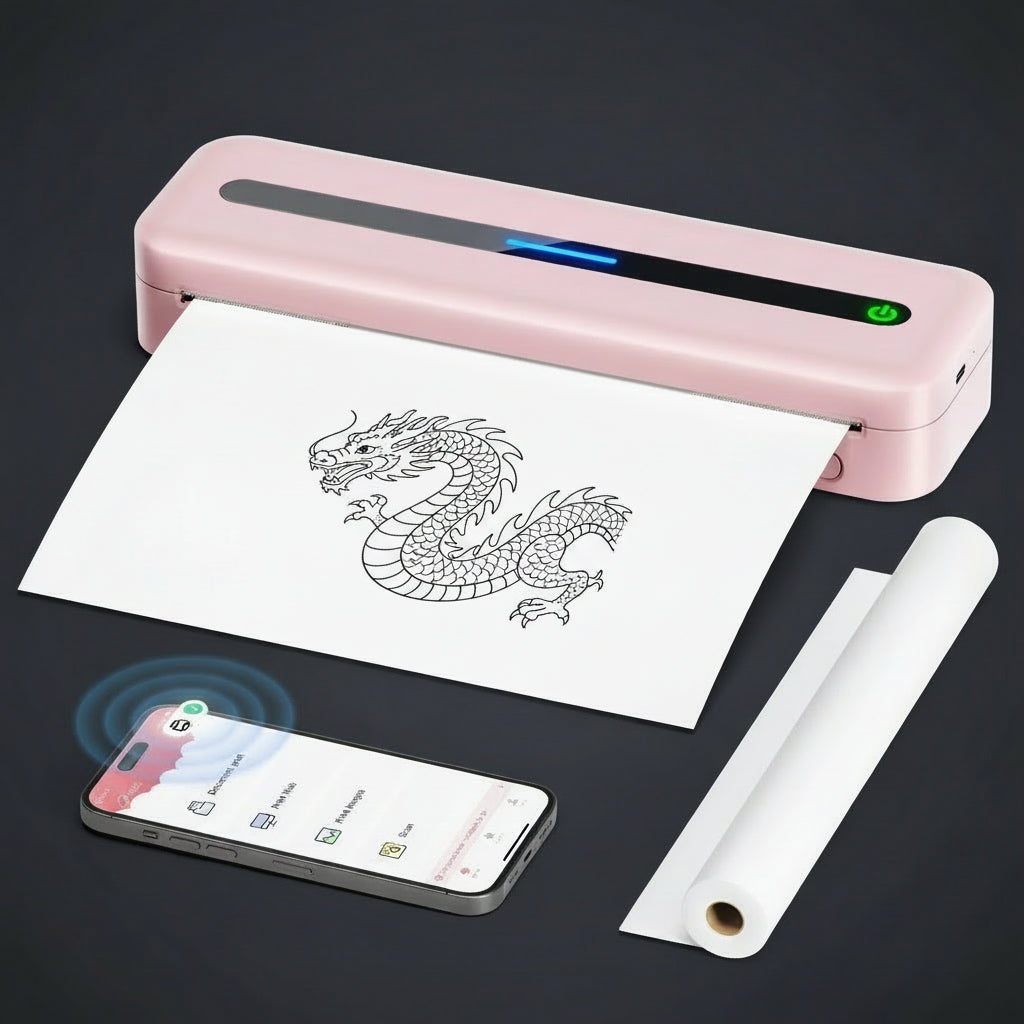 New A4 Portable Printer Wireless M832 for Travel Work Home Inkless Thermal 300DPI Us-Letter Mobile Printer Support Android Ios