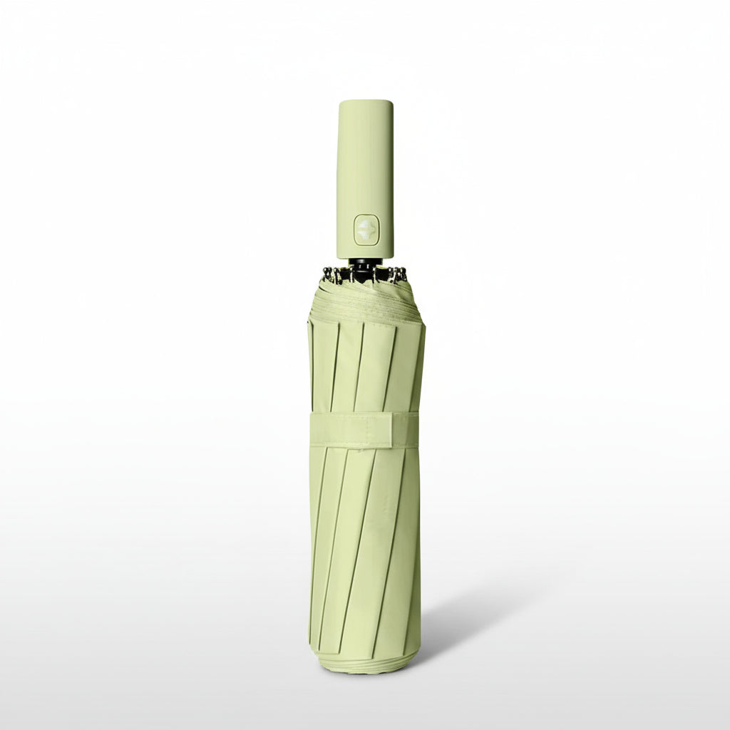 12 Bone Black Glue Fully Automatic Umbrella - Thick Durable Three-Fold UV Resistant Folding Design for Protection and Style