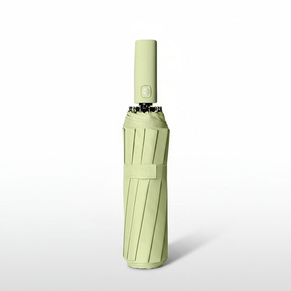 12 Bone Black Glue Fully Automatic Umbrella - Thick Durable Three-Fold UV Resistant Folding Design for Protection and Style