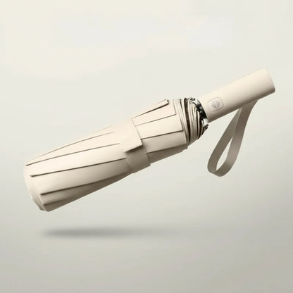 12 Bone Black Glue Fully Automatic Umbrella - Thick Durable Three-Fold UV Resistant Folding Design for Protection and Style