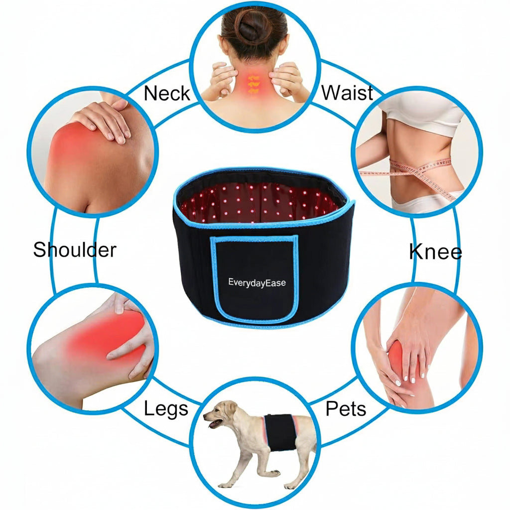 105PCS LED Red Light Therapy Belt 660Nm&850Nm near Infrared Heating Pad Portable Light Therapy Device Wearable for Body