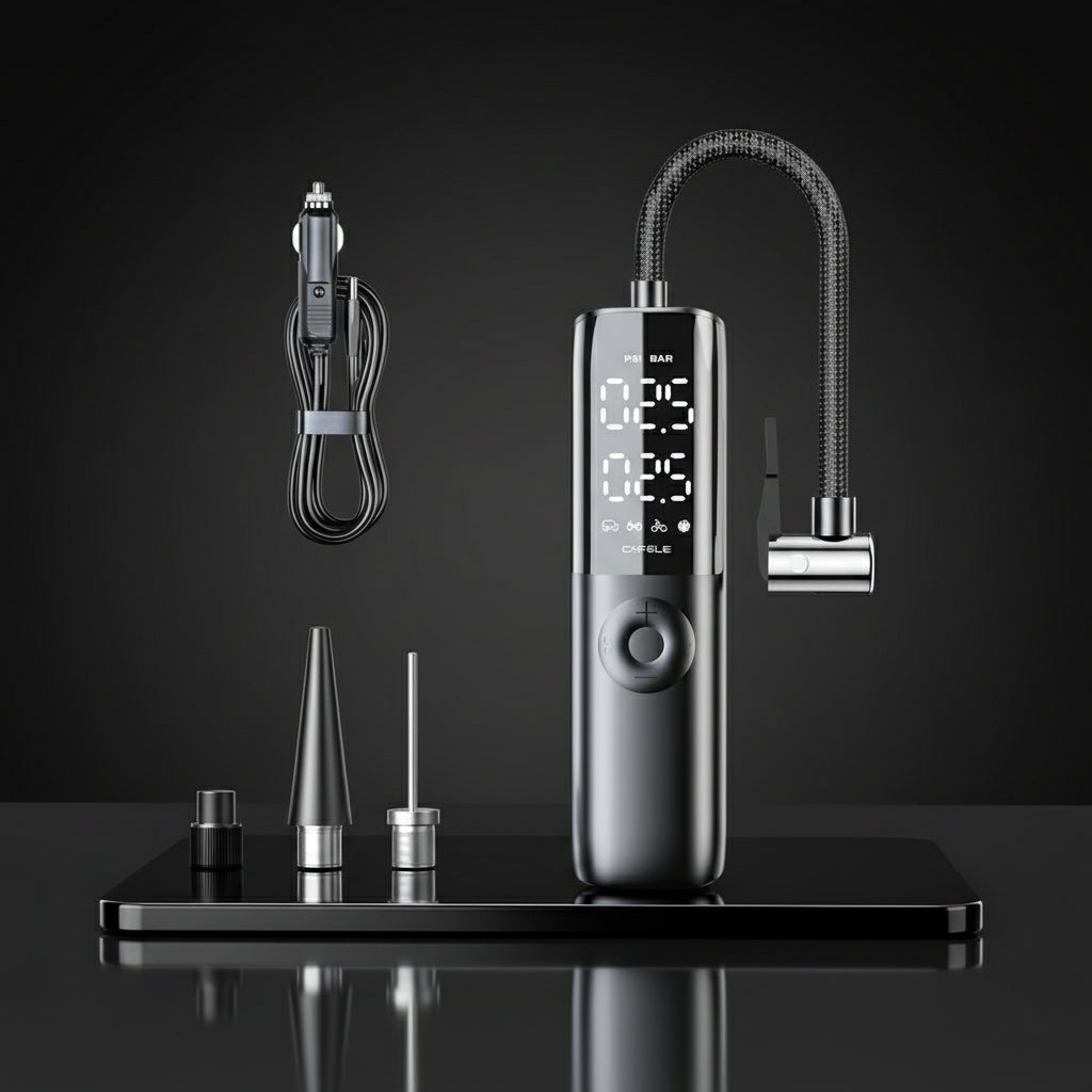 Car Tire Air Pump 12V 150PSI Air Compressor Portable Wired Electric Inflator for Car Motorcycle Bicycle with Extended Power Cord