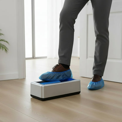 Automatic Shoe Cover Machine With100Pcs Disposable Shoe Covers Portable Automatic Shoe Cover Dispenser T Buckle for Home Office