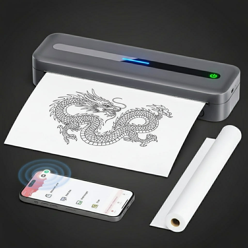 New A4 Portable Printer Wireless M832 for Travel Work Home Inkless Thermal 300DPI Us-Letter Mobile Printer Support Android Ios